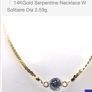 14kt yellow gold necklace with solitaire diamond